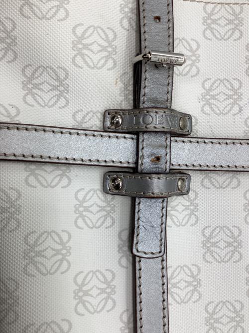 LOEWE（ロエベ）LOEWE (ロエベ) アナグラムトートバッグ ホワイト×グレーの古着・服飾アイテム