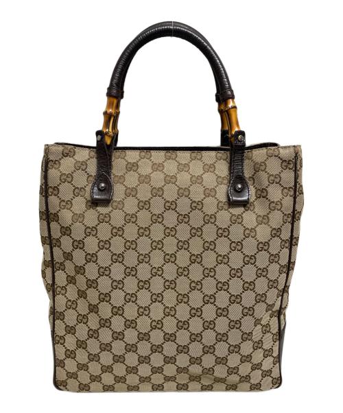 GUCCI（グッチ）GUCCI (グッチ) バンブーハンドルトートバッグ ブラウンの古着・服飾アイテム