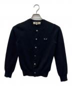 PLAY COMME des GARCONSプレイコムデギャルソン）の古着「ハートロゴワッペンカーディガン」｜ブラック