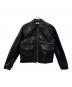 H BEAUTY&YOUTH（エイチ ビューティー&ユース）の古着「COW LEATHER ZIP JACKET 」｜ブラック
