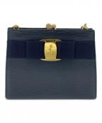 Ferragamoフェラガモ）の古着「ヴァラリボン チェーンショルダーバッグ」｜ネイビー