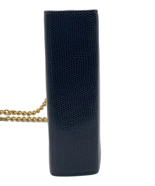Ferragamo（フェラガモ）Ferragamo (フェラガモ) ヴァラリボン チェーンショルダーバッグ ネイビーの古着・服飾アイテム