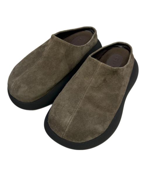CLANE（クラネ）CLANE (クラネ) SUEDE PUFF SLIPONS グレー×ブラック サイズ:sの古着・服飾アイテム