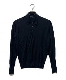 JOHN SMEDLEY（ジョンスメドレー）の古着「ニットポロシャツ」｜ブラック