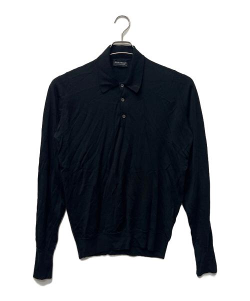 JOHN SMEDLEY（ジョンスメドレー）JOHN SMEDLEY (ジョンスメドレー) ニットポロシャツ ブラック サイズ:Ｍの古着・服飾アイテム