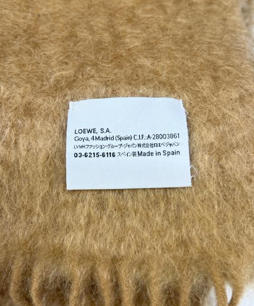 LOEWE（ロエベ）LOEWE (ロエベ) アナグラム レザーパッチ モヘア ウール マフラー　LOEWE（ロエベ）　28003861 ベージュの古着・服飾アイテム