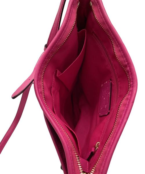 COACH（コーチ）COACH (コーチ) ショルダーバッグ ブラウン×ショッキングピンクの古着・服飾アイテム