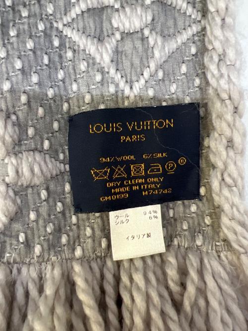 LOUIS VUITTON（ルイ ヴィトン）LOUIS VUITTON (ルイ ヴィトン) マフラー エシャルプ・ロゴマニア グレーの古着・服飾アイテム