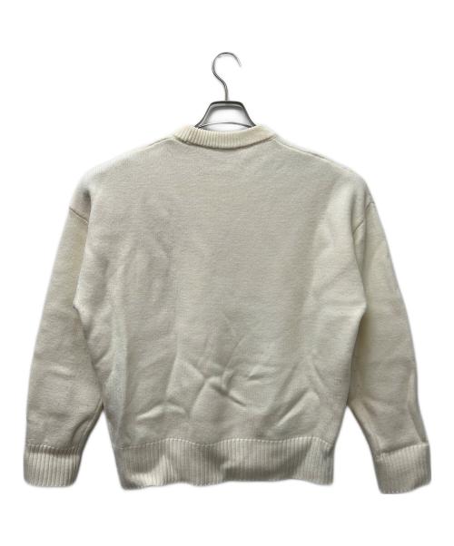 ami（アミ）ami (アミ) クルーネックニット ホワイト サイズ:Ｓの古着・服飾アイテム
