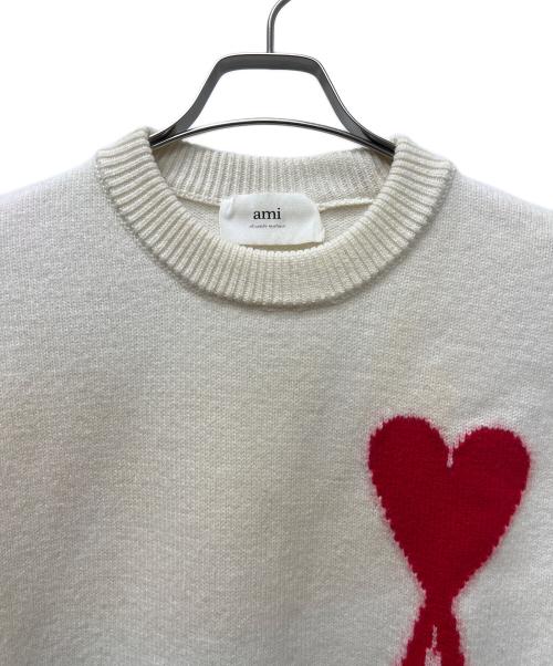 ami（アミ）ami (アミ) クルーネックニット ホワイト サイズ:Ｓの古着・服飾アイテム