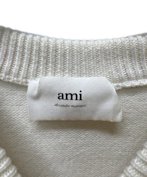 ami（アミ）ami (アミ) クルーネックニット ホワイト サイズ:Ｓの古着・服飾アイテム