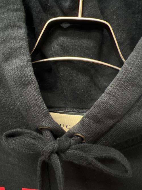 GUCCI（グッチ）GUCCI (グッチ) ラムロゴ オーバーサイズ プルオーバー パーカー ネイビー サイズ:ＸＳの古着・服飾アイテム
