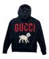 GUCCI（グッチ）の古着「ラムロゴ オーバーサイズ プルオーバー パーカー」｜ネイビー