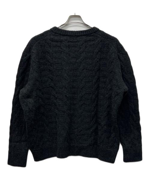 COACH（コーチ）COACH (コーチ) ケーブル ニット Vネック セーター ブラック サイズ:ＸＬの古着・服飾アイテム