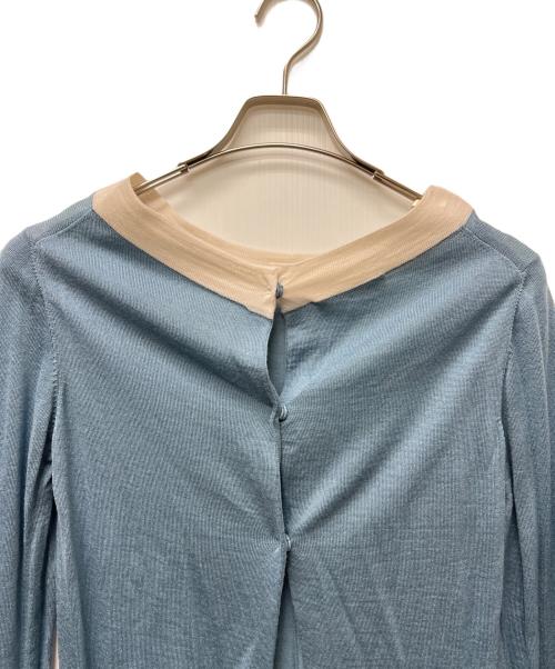 PRADA（プラダ）PRADA (プラダ) シルク混カーディガン スカイブルー サイズ:４０の古着・服飾アイテム