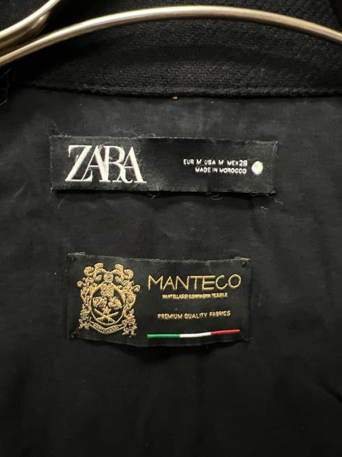 ZARA（ザラ）ZARA (ザラ) デニムドッキングポンチョコート ブラック×ブルー サイズ:Ｍの古着・服飾アイテム