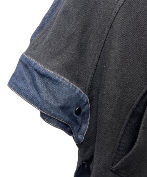 ZARA（ザラ）ZARA (ザラ) デニムドッキングポンチョコート ブラック×ブルー サイズ:Ｍの古着・服飾アイテム