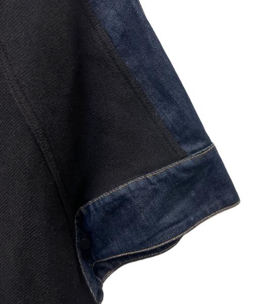 ZARA（ザラ）ZARA (ザラ) デニムドッキングポンチョコート ブラック×ブルー サイズ:Ｍの古着・服飾アイテム