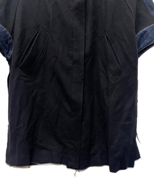ZARA（ザラ）ZARA (ザラ) デニムドッキングポンチョコート ブラック×ブルー サイズ:Ｍの古着・服飾アイテム