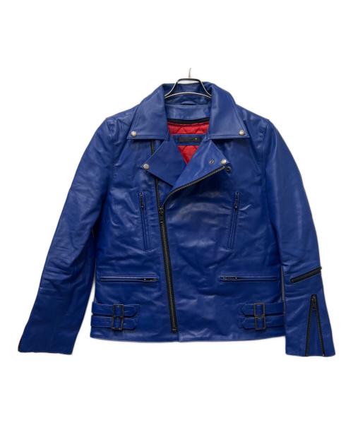 Liugoo Leathers（リューグーレザーズ）Liugoo Leathers (リューグーレザーズ) ライダースジャケット ブルー サイズ:Ｌの古着・服飾アイテム