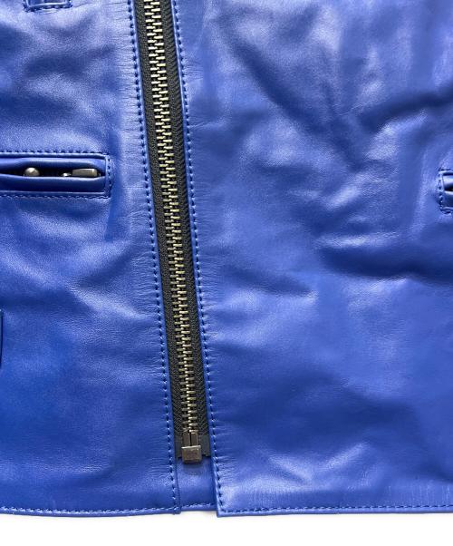 Liugoo Leathers（リューグーレザーズ）Liugoo Leathers (リューグーレザーズ) ライダースジャケット ブルー サイズ:Ｌの古着・服飾アイテム