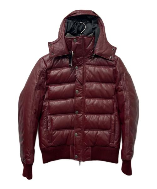 Liugoo Leathers（リューグーレザーズ）Liugoo Leathers (リューグーレザーズ) ラムレザーダウンジャケット レッド サイズ:Ｌの古着・服飾アイテム