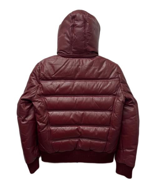 Liugoo Leathers（リューグーレザーズ）Liugoo Leathers (リューグーレザーズ) ラムレザーダウンジャケット レッド サイズ:Ｌの古着・服飾アイテム