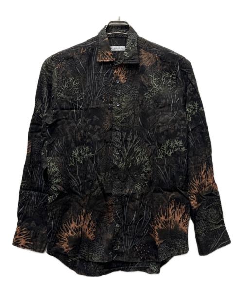 ETRO（エトロ）ETRO (エトロ) プリントシャツ ブラウン サイズ:Ｍの古着・服飾アイテム
