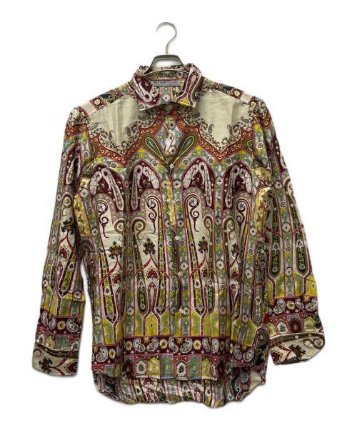 ETRO（エトロ）ETRO (エトロ) プリントシャツ クリーム×ボルドー サイズ:Ｌの古着・服飾アイテム