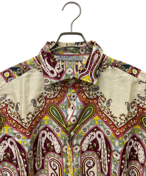 ETRO（エトロ）ETRO (エトロ) プリントシャツ クリーム×ボルドー サイズ:Ｌの古着・服飾アイテム