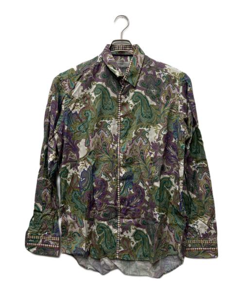 ETRO（エトロ）ETRO (エトロ) プリントシャツ グリーン×パープル サイズ:４０の古着・服飾アイテム