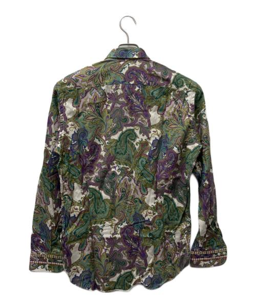 ETRO（エトロ）ETRO (エトロ) プリントシャツ グリーン×パープル サイズ:４０の古着・服飾アイテム