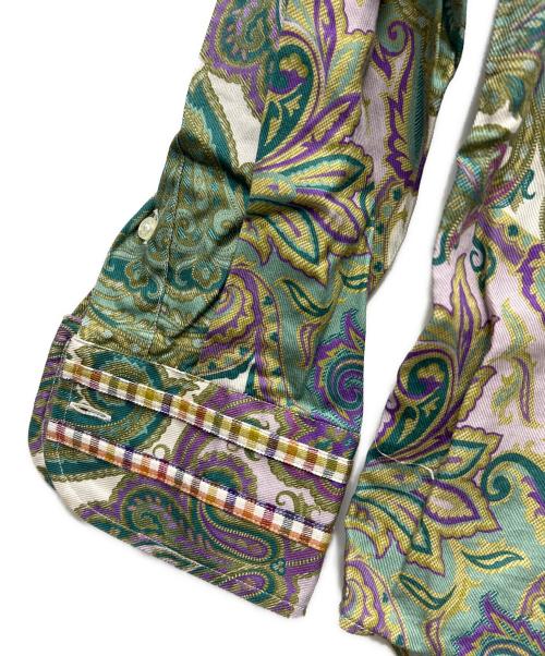ETRO（エトロ）ETRO (エトロ) プリントシャツ グリーン×パープル サイズ:４０の古着・服飾アイテム