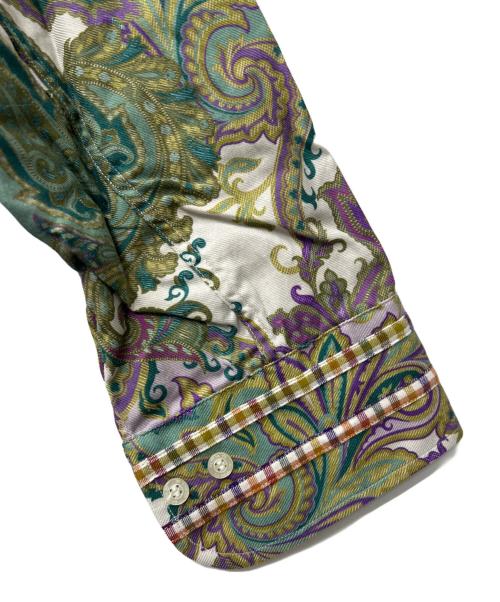 ETRO（エトロ）ETRO (エトロ) プリントシャツ グリーン×パープル サイズ:４０の古着・服飾アイテム