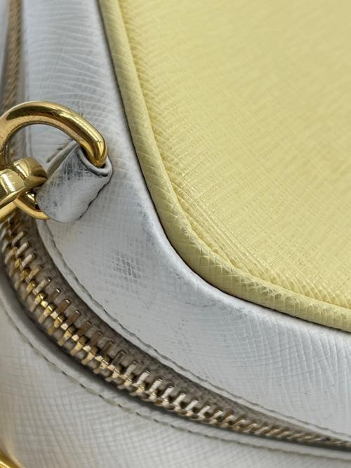 PRADA（プラダ）PRADA (プラダ) SAFFIANO LUX チェーンショルダーバッグ イエローの古着・服飾アイテム