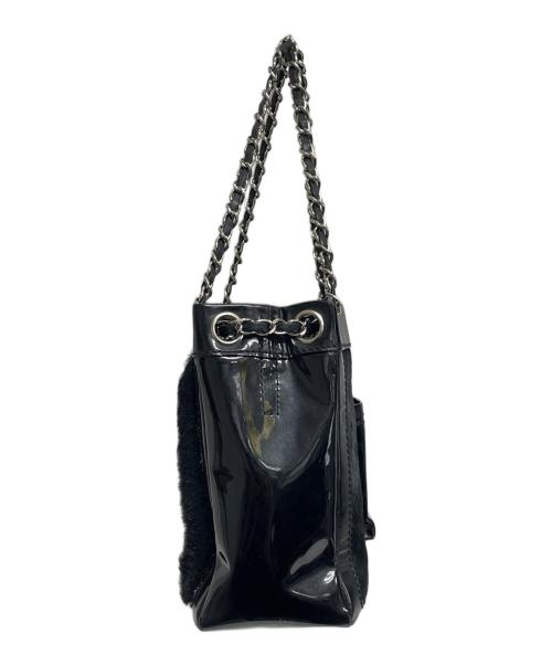 CHANEL（シャネル）CHANEL (シャネル) ハラコエナメルチェーントートミニ ブラックの古着・服飾アイテム