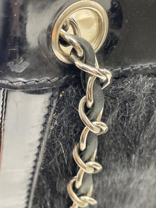 CHANEL（シャネル）CHANEL (シャネル) ハラコエナメルチェーントートミニ ブラックの古着・服飾アイテム