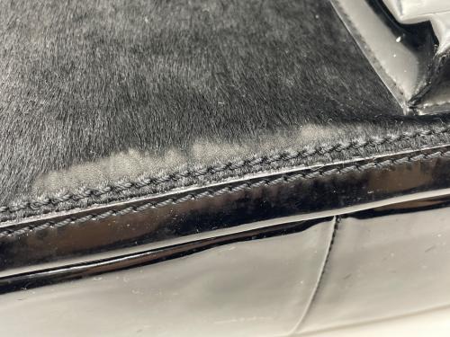 CHANEL（シャネル）CHANEL (シャネル) ハラコエナメルチェーントートミニ ブラックの古着・服飾アイテム