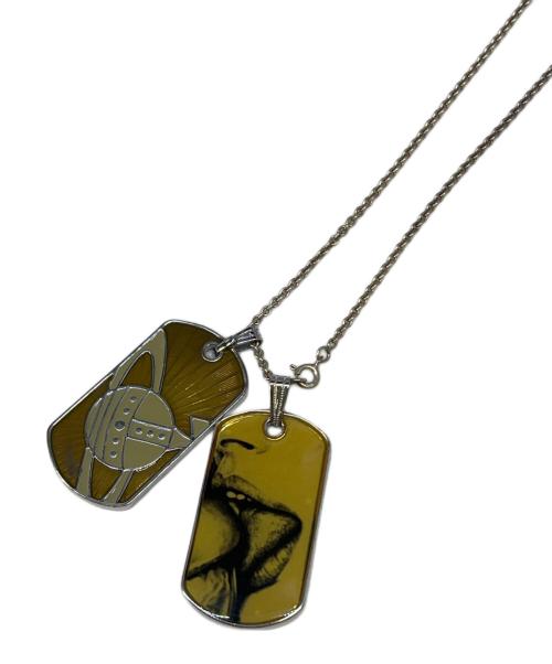 Vivienne Westwood（ヴィヴィアンウエストウッド）Vivienne Westwood (ヴィヴィアンウエストウッド) ドッグタグネックレス イエロー×レッドの古着・服飾アイテム