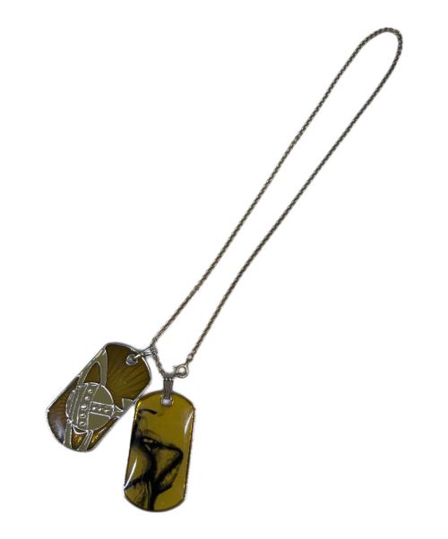 Vivienne Westwood（ヴィヴィアンウエストウッド）Vivienne Westwood (ヴィヴィアンウエストウッド) ドッグタグネックレス イエロー×レッドの古着・服飾アイテム