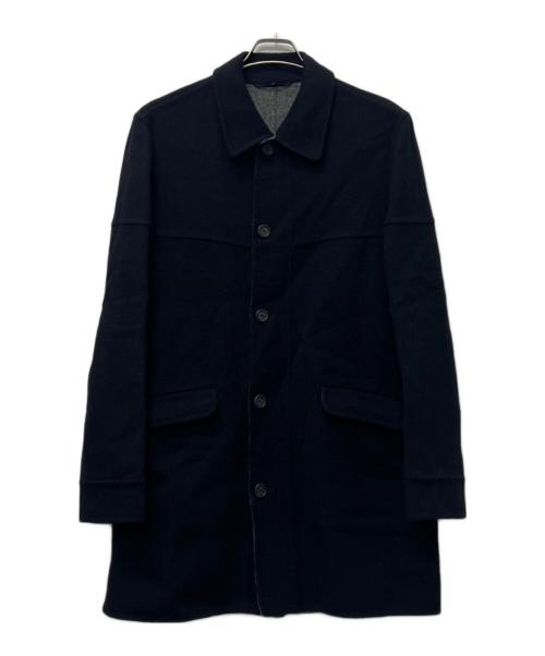 VALSTAR（ヴァルスター）VALSTAR (ヴァルスター) ウールステンカラーコート ネイビー×グレー サイズ:52の古着・服飾アイテム