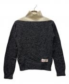 MARNIマルニ）の古着「バイカラー ハイネックニット」｜グレー×アイボリー