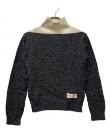 MARNI（マルニ）の古着「バイカラー ハイネックニット」｜グレー×アイボリー