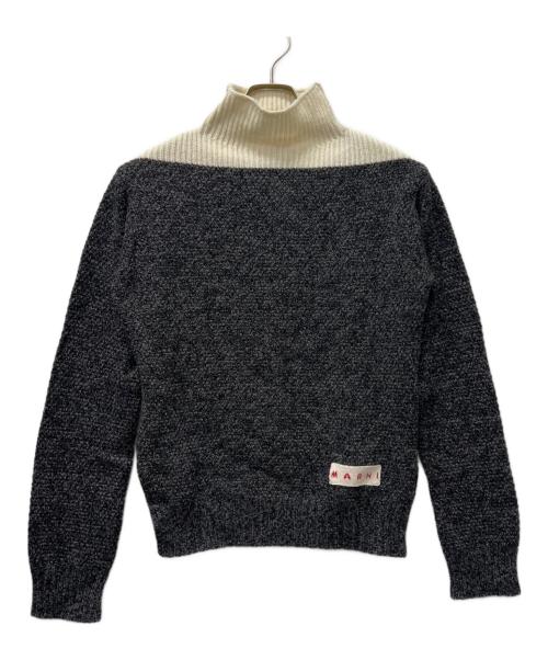 MARNI（マルニ）MARNI (マルニ) バイカラー ハイネックニット グレー×アイボリー サイズ:３８の古着・服飾アイテム
