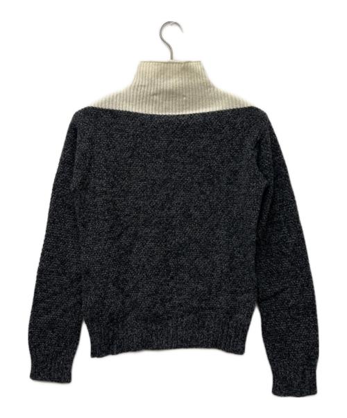 MARNI（マルニ）MARNI (マルニ) バイカラー ハイネックニット グレー×アイボリー サイズ:３８の古着・服飾アイテム