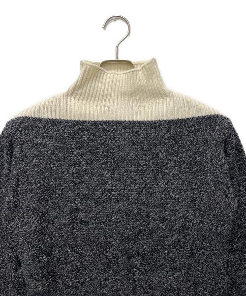 MARNI（マルニ）MARNI (マルニ) バイカラー ハイネックニット グレー×アイボリー サイズ:３８の古着・服飾アイテム
