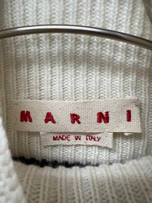 MARNI（マルニ）MARNI (マルニ) バイカラー ハイネックニット グレー×アイボリー サイズ:３８の古着・服飾アイテム