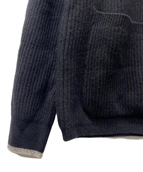 DRAWER（ドゥロワー）Drawer (ドゥロワー) 畦編み ニットカーディガン ブラック サイズ:１の古着・服飾アイテム