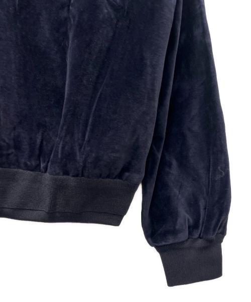 DRAWER（ドゥロワー）DRAWER (ドゥロワー) ベロア 別珍ロゴ刺繍ジップアップ ブルゾン ネイビー サイズ:１の古着・服飾アイテム