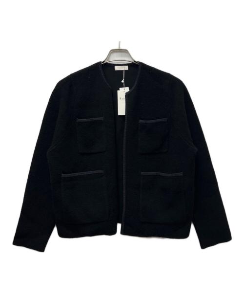 BALLSEY（ボールジィ）BALLSEY (ボールジィ) ウールナイロンブークレー フロントオープンカーディガン ブラック サイズ:Sの古着・服飾アイテム